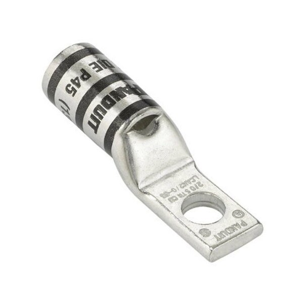 Lug Compression Connector, 2/0 AWG Max, Standard Barrel, Copper, Black